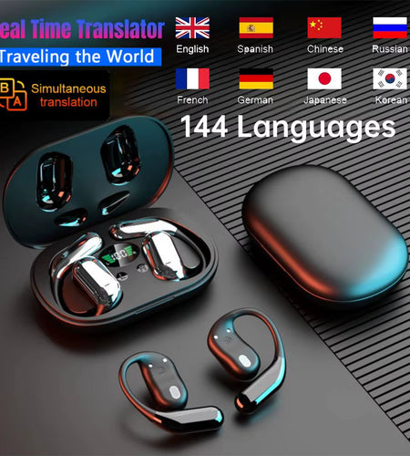 3-In-1 AI Translator Earbuds 144 Languages Noise Cancelling Bluetooth 5.3 Headset Instant Translator Smart Voice Real Time ﻿