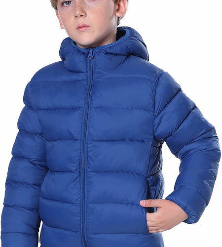 Hooded Puffer Jackets for Boys and Girls – Lightweight and Packable – Autumn and Winter Coat, Warm and Comfy