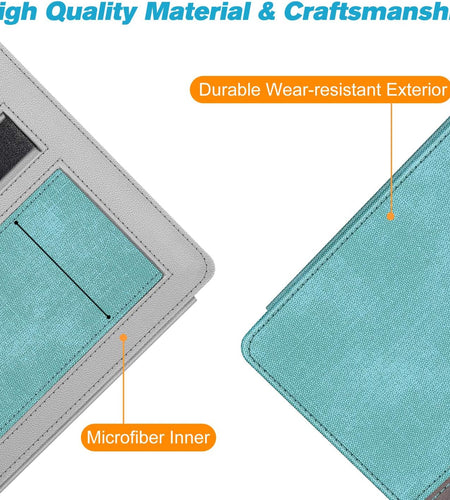 Stand Case for All-New Kindle Oasis (10Th Generation, 2019 Release and 9Th Generation, 2017 Release) - Premium PU Leather Sleeve Cover with Card Slot and Hand Strap, Turquoise/Brown